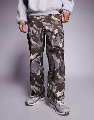 AAPE BY A BATHING APE® Aape by A Bathing Ape loose fit cargo pants in brown camo print