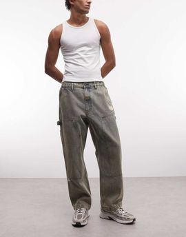 AAPE BY A BATHING APE® Aape by A Bathing Ape loose fit denim carpenter jeans in vintage blue