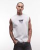 AAPE BY A BATHING APE® Aape by A Bathing Ape loose fit sleeveless tank in gray with chest and back print - 1