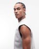 AAPE BY A BATHING APE® Aape by A Bathing Ape loose fit sleeveless tank in gray with chest and back print - 4