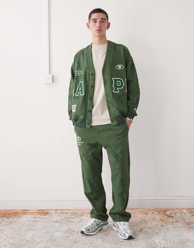 AAPE BY A BATHING APE® Aape by A Bathing Ape loose fit sweatpants in dark green camo-Multi