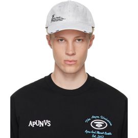 AAPE by A Bathing Ape AAPE by A Bathing Ape Off-White Distressed Logo Cap