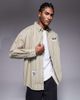 AAPE BY A BATHING APE® Aape by A Bathing Ape oversized long sleeve striped shirt in beige with back embroidery-Neutral - 1
