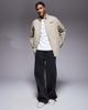 AAPE BY A BATHING APE® Aape by A Bathing Ape oversized long sleeve striped shirt in beige with back embroidery-Neutral - 2