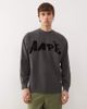 AAPE BY A BATHING APE® Aape By A Bathing Ape oversized long sleeve T-shirt in washed black with graffiti print - 1