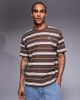 AAPE BY A BATHING APE® Aape by A Bathing Ape oversized striped t-shirt in brown and beige-Multi - 1