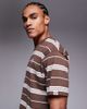 AAPE BY A BATHING APE® Aape by A Bathing Ape oversized striped t-shirt in brown and beige-Multi - 3