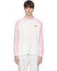 AAPE by A Bathing Ape AAPE by A Bathing Ape Pink & White 'AAPENOW' Heart Moonface Long Sleeve T-Shirt - 1
