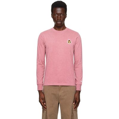 AAPE by A Bathing Ape AAPE by A Bathing Ape Pink 'AAPER' Long Sleeve T-shirt