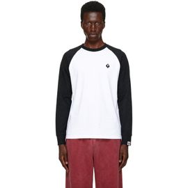 AAPE by A Bathing Ape AAPE by A Bathing Ape White & Black Spades Moonface Long Sleeve T-shirt
