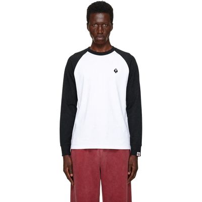 AAPE by A Bathing Ape AAPE by A Bathing Ape White & Black Spades Moonface Long Sleeve T-shirt