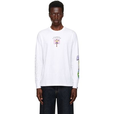 AAPE by A Bathing Ape AAPE by A Bathing Ape White 'AAPER' Long Sleeve T-shirt
