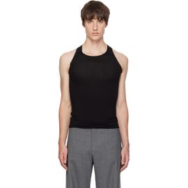 AARON ESH AARON ESH Black Jersey Satin Trim Tank Top