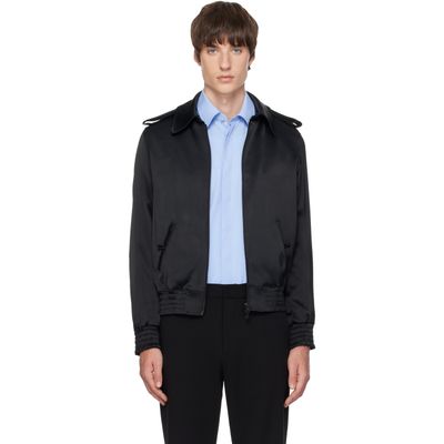 AARON ESH AARON ESH Black Satin Bomber Jacket