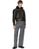AARON ESH AARON ESH Black Shearling Collar Leather Bomber - 4