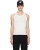AARON ESH AARON ESH Off-White Jersey Satin Trim Tank Top - 1