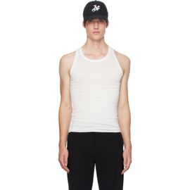 AARON ESH AARON ESH Off-White Jersey Satin Trim Tank Top