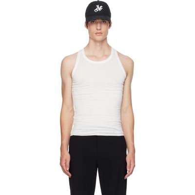 AARON ESH AARON ESH Off-White Jersey Satin Trim Tank Top
