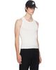AARON ESH AARON ESH Off-White Jersey Satin Trim Tank Top - 2