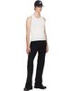 AARON ESH AARON ESH Off-White Jersey Satin Trim Tank Top - 4