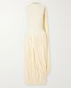 ABADIA Asymmetric draped stretch bamboo-jersey midi dress - 1