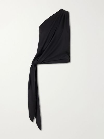 ABADIA Ayla one-shoulder wool-blend blouse