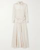 ABADIA Draped crinkled-satin midi dress - 1