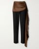 ABADIA Draped satin-trimmed wool-blend twill straight-leg pants - 1