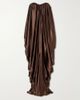 ABADIA Draped strapless satin gown - 1