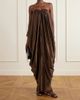 ABADIA Draped strapless satin gown - 2