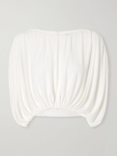 ABADIA Draped stretch-jersey blouse
