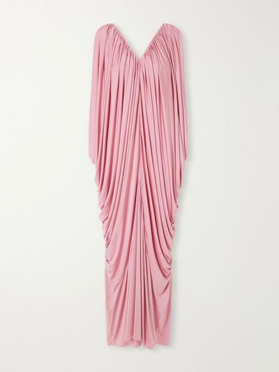 ABADIA Draped stretch-jersey maxi dress