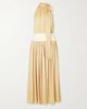 ABADIA Knotted halterneck satin-trimmed crepon midi dress - 1
