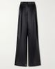 ABADIA Pleated satin high-waist wide-leg pants - 1