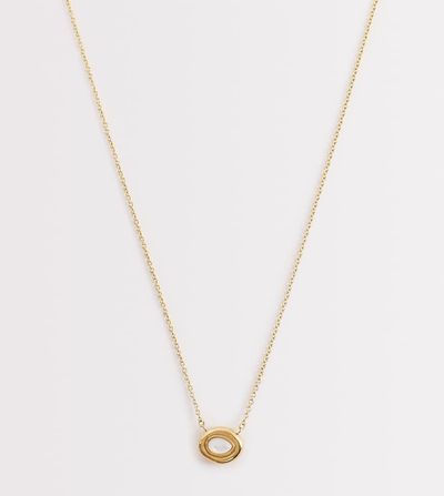 Abbott Lyon Abbott Lyon faux pearl molten pendant necklace in 18k gold-plated stainless steel