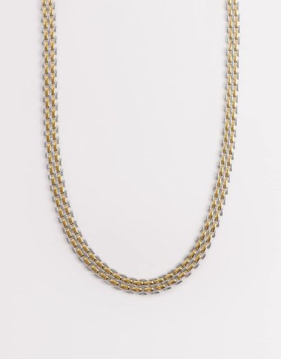Abbott Lyon Abbott Lyon mixed metals heritage chain necklace in gold tone and silver tone-Multi