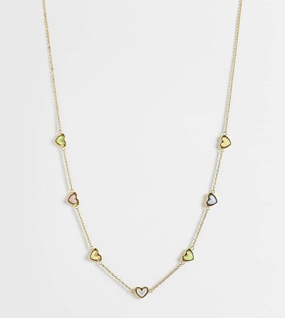Abbott Lyon Abbott Lyon multi color mini hearts necklace in 18k gold plated