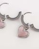 Abbott Lyon Abbott Lyon pale pink opal heart huggie hoop earrings in silver - 3
