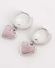 Abbott Lyon Abbott Lyon pale pink opal heart huggie hoop earrings in silver - 4