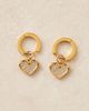 Abbott Lyon Abbott Lyon pavé crystal heart drop stainless steel earrings in 18k gold plated - 2