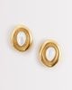 Abbott Lyon Abbott Lyon pearl molten stud earrings in 18k gold plated stainless steel - 1