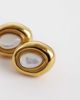 Abbott Lyon Abbott Lyon pearl molten stud earrings in 18k gold plated stainless steel - 4
