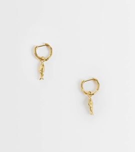 Abbott Lyon Abbott Lyon sardine huggie hoop earrings in 18k gold plated