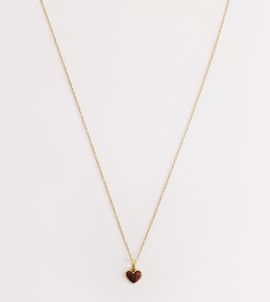 Abbott Lyon Abbott Lyon tigers eye heart pendant necklace in 18k plated stainless steel in gold
