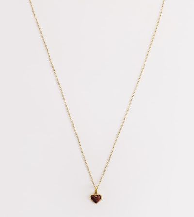 Abbott Lyon Abbott Lyon tigers eye heart pendant necklace in 18k plated stainless steel in gold