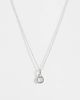 Abbott Lyon Abbott Lyon white quartz cushion pendant necklace in silver plated stainless steel - 1