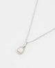Abbott Lyon Abbott Lyon white quartz cushion pendant necklace in silver plated stainless steel - 4