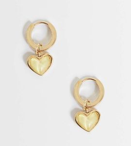 Abbott Lyon Abbott Lyon yellow quartz huggie heart earrings in 18k gold plate