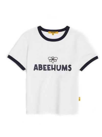 ABEEHUMS Abeehums Cotton Ringer Tee T-Shirt (WHITE) (ABH355-102)