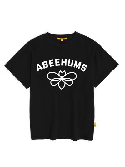 ABEEHUMS Abeehums Signature Logo Cotton Short Sleeve T-Shirt [Black] (ABH355-104)